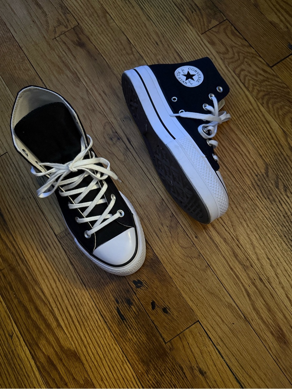 Converse Black and White High-Top Canvas Sneakers - Picture 2 of 3
